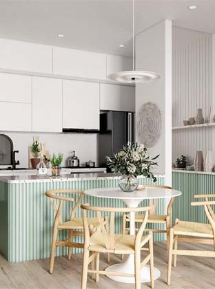 Кухня с объемными фасадами 3D на заказ | Deni-art мебель для дизайнерских интерьеров