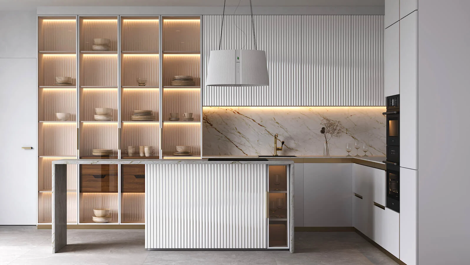 Дизайнерская кухня Marseillaise с с 3D фасадами ➤ Deni-art — Эксклюзивная мебель и кухни на заказ в Москве