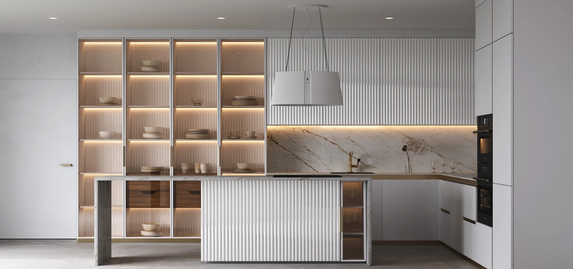 Дизайнерская кухня Marseillaise с с 3D фасадами ➤ Deni-art — Эксклюзивная мебель и кухни на заказ в Москве