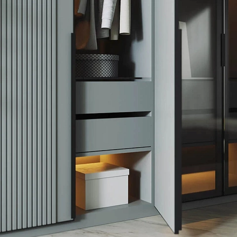 Супермодный шкаф с с реечным декором - Deni-art мебель для дизайнерских интерьеров